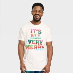 Cream Very Merry Colorful Holiday T-shirt